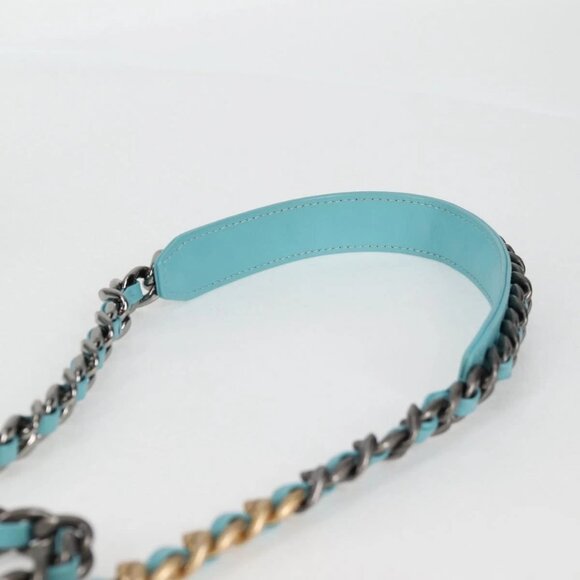 CHANEL Chain Shoulder Bag Denim Blue Gold CC Auth 118918M - Picture 9 of 16